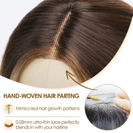 AISI HAIR Ombre Blonde Wig for Women Medium Length Wave Curly Glueless Synthetic Heat Resistant Hair Wigs for Daily Party Cosplay