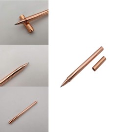 Accod Metal Ballpoint Pen Black Rollerball Pen Signature Pen with Two 0.5MM Black Pen Refills,Gift Pen for Colleagues and Family,Gift Boxed (Rose Gold)