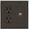 RiteAV (2 Gang Decorative) 15 Amp Round Power Outlet Coax