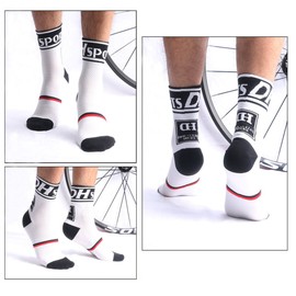 Men's Cycling Socks Unisex Breathable Sports Running Trekking Socks (3 Pairs(black+green+blue))