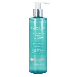 Cosmetec Gel Limpiador Facial con Niacinamida, Extracto de Avena y Vitamina B5, Limpieza Suave sin Resecar, Hidrata y Mejora la Textura de la Piel