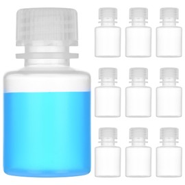 LZHNB 1oz/30ml Plastic Sample Bottles with caps, Wide Mouth Reagent Bottle with Lids Leak Proof Containers Water Sample Bottles for Laboratories, Travel(10Pcs)