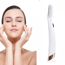 Maquinilla de afeitar para cejas, Hair Remover LED Exfoliador Facial Lady Shaver Face Hair Shaver con 6 Cabezales de Repuesto para Exfoliación Profesional (Como se muestra)