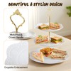3-Tier Plastic Tea Sandwich Stand with Porcelain Embossed - Pure
