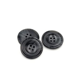 20 Botones Broches de Resina Redondos para Costura, 4 Agujeros, para Camisas, Ropa, Accesorios de Bricolaje (Negro, 18 mm)