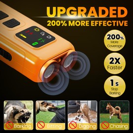 QWUE Ultrasonic Dog Bark Deterrent Devices, 2025 Upgraded Anti Barking Device for Dogs with LCD Screen & 3 Modes, Dog Training Tools to Stop Bad Behaviors, Rechargeable Compact Bark Control for Dogs