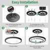 20 Inch Large LED Flush Mount Ceiling Light, 40W, 4350LM,