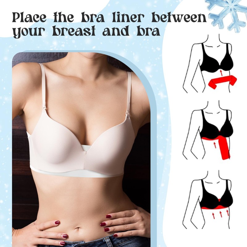 Toulite 10-Pack Reusable Cooling Bra Liners for Sweat for Boob