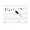 A4 Mini Dry-Wipe Music whiteboard with 3 pre-Printed Staves
