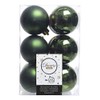 Decoris Pack of 12 6cm Pine Green Shatteproof Baubles
