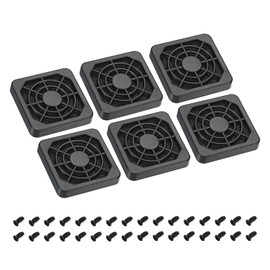 PATIKIL 40mm Cooling Fan Filter with Screw, 6 Pack ABS Ventilator Grill Protector Guard for Fan Protective Cover DIY, Black