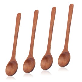 4pcs Small Wooden Spoons, 6.7 Inch Smooth Honey Spoon Mini Wood Teaspoon Dessert Table Spoons Sets for Cooking Serving Eating Stirring Coffee Tea Honey Sugar Soup Jar Condiment Kitchen Utensils