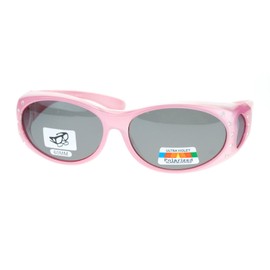 Womens Polarized Fit Over Glasses Sunglasses Oval Rhinestone Frame Pink