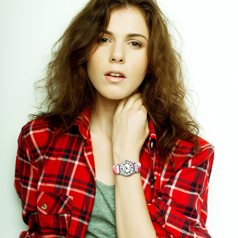 JewelryWe Men Women Elastics Watches: Easy Read Big Dial Analog