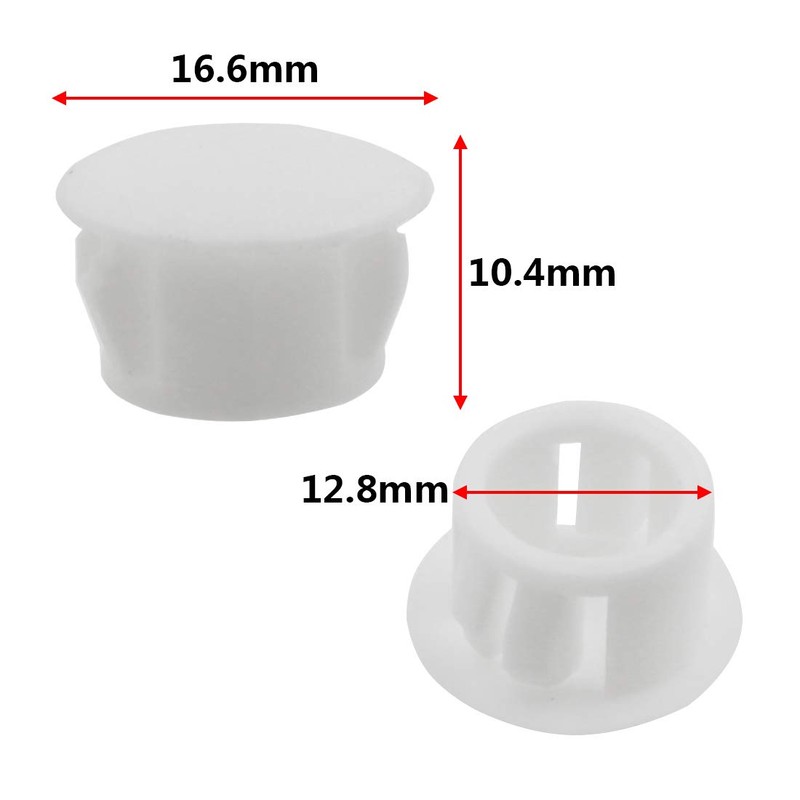 Qjaiune 1/2 Inch / 13mm Hole Caps White Plastic Hole