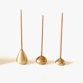 3Pcs Gold Mini Brass Incense Holder, Incense Cone Holder, Portable Coil Incense Holder, Incense Stick Holder for Home Office Teahouse, Water Drop Shape, Incense Holders