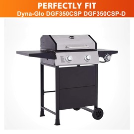 Hisencn Grill Replacement Parts for Dyna Glo DGF350CSP DGC350CNP-D DGF350CSP-D Grill, Porcelain Steel Heats Tents Plates and Stainless Steel Straight Burner Pipe Tubes Grill Parts Repair Kit, 2 Pack