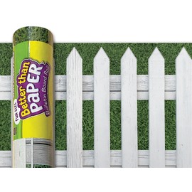 Teacher Created Resources Fun Size White Picket Fence Better Than Paper® Bulletin Board Roll,18 inches x 12 feet