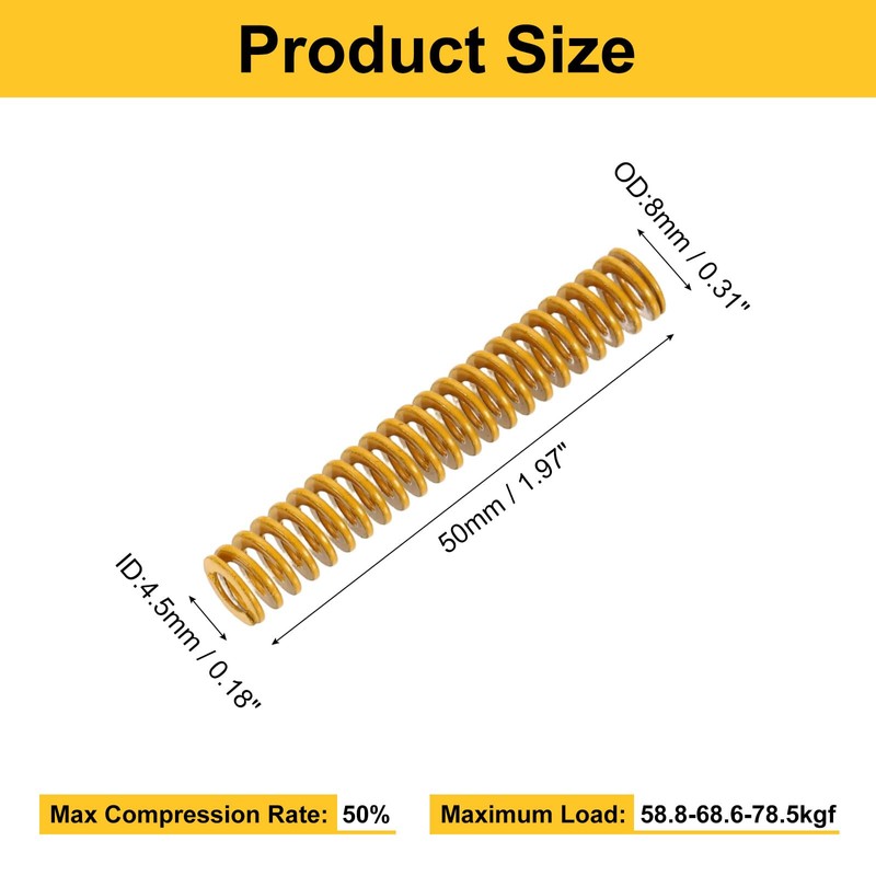 uxcell 2pcs 3D Printer Heating Bed Spring, 8mm OD 50mm