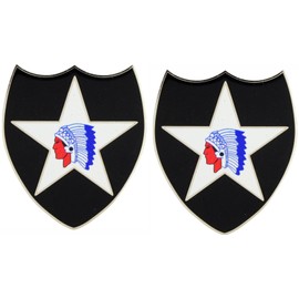 MilitaryBest 2nd Infantry Division Lapel Pin 2 Pack