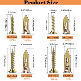 Sunxeke 410 PCS Self Drilling Drywall Anchors with Screws Assortment Kit.2024 Upgraded Zinc Plated Steel Hollow Wall Anchors (2 Sizes) and Screws(4 Sizes), Easy Application No Drill or Holes in Wall
