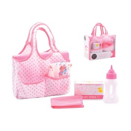 Johntoy 27616 Baby Rose Changing Bag with Accessories, Multi-Colour