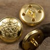 NUOBESTY 50pcs Metal Button Set Golden Brass Round Buttons for