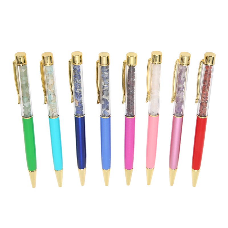 8PCS Crystal Ballpoint Pen Fashionable Colorful Bling Crystal Pens for