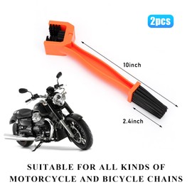 povtii 2 PCS Bike or Motorcycle Chain Washer, Motorcycle Chain Cleaning Brush Tool Kit, Universal Bicycle Chain Dirt Clean Brushes for Gears Maintenance, Motorcycle Accessories (Orange)