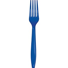 Creative Converting 010047 24 Count Touch of Color Plastic Forks, Cobalt