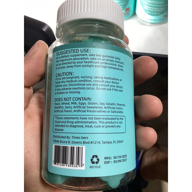 Tinies Bers 3 Pack Magnesium Threonate Tinies bers Gummies 500mg