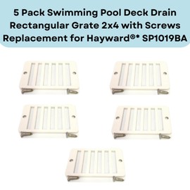 Southeastern 5 Pack Swimming Pool Deck Drain Rectangular Grate 2x4 with Screws Replacement for Hayward(R) SP1019BA