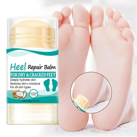 Cracked Heel Repair Cream - Ultra-Nourishing Coconut Foot Cream for Dry, Cracked Heels – Deeply Moisturizing Heel Balm Stick to Soften Skin. Natural Formula for All Skin Types