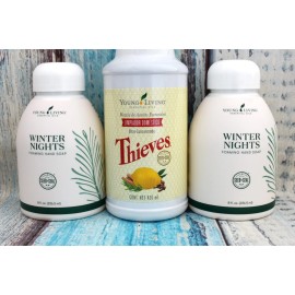 Young Living Essential Oils SET OF 3 Winter Nights Foaming Hand Soap Thieves Household Cleaner Young Living