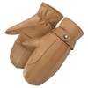 Harssidanzar Genuine Leather Mittens Mens, Warm Lined Winter Leather Mitt