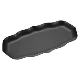 uxcell Stainless Steel Decorative Tray 8.6" x 4.3" Wave Serving Tray Suitable for Jewelry Coffee Table Bar Kitchen Countertop Bathroom Tableware, Gold