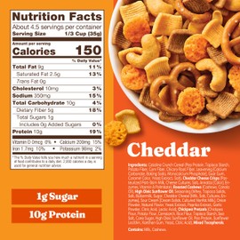Catalina Crunch Protein Snack Mix with Cheese Crisps | 10g Protein, 1g Sugar per Serving | Good Source of Fiber, Keto, Gluten Free | Cheddar, 5.25 Ounce Bag (Pack of 3) - Packaging May Vary