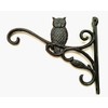 Spring life Cast Iron Ornate Owl Hanging Flower Basket Bracket