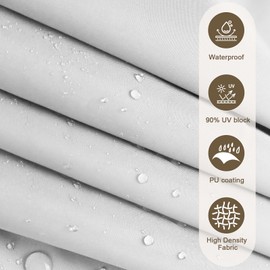 Amagenix Waterproof Sun Shade Sail 5'X6'X7.8' Cream Shade Canopy Curved Edge 678% UV Blocking Awning Shelter for Outdoor Patio Backyard Garden Activities,Customized