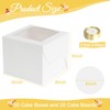 Retainbre 40pcs 6x6x5 Inch Mini Cake Boxes with Cake Boards