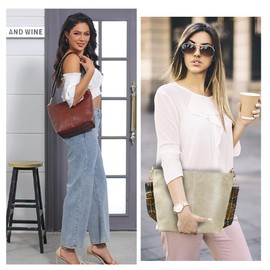 Huwzder Hobo Bags Vegan Leather Crossbody Bag Guitar Strap Shoulder Purses with Zipper Handbags for Women, Dark Brown 2, Shoulder Bag