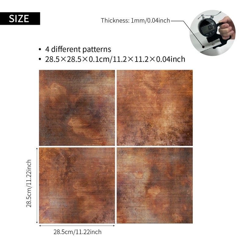 funlife Dynamic Rusty Metal Splashback - Heat-Resistant Flame Effect Kitchen