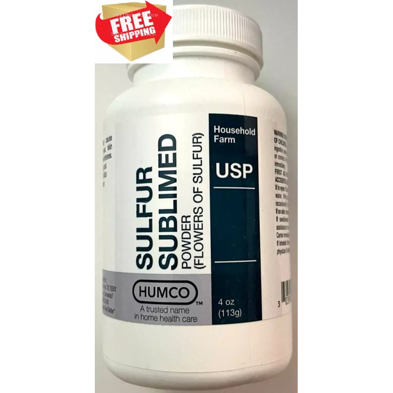 Humco Sulfur USP Sublimed Powder Compounding Agent Skin Disorder Relief
