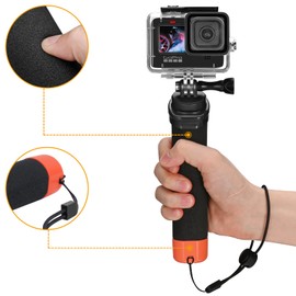 Vkesen Floating Hand Grip, Waterproof Monopod, GoPro Accessories for Diving Shooting for Hero 13/12/11/10/9/8/7/MAX/DJI Osmo Action Camera
