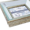 Laura Ashley 4x4 Silver Beveled Mirror Picture Frame, Classic Mirrored