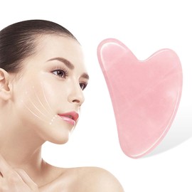 haierdidi Gua Sha Rosenquarz, Gua Sha Stein, 100% Natürliches Jadesteingesichtspflegewerkzeug, Tool Für Gesicht, Augen, Hals Zur Hautpflege, Schönheit Und Entspannung Der Körpermuskulatur