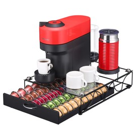 Nespresso Capsule Holder Drawer for With Glass For Cabinet Vertuoline Pod Storage Rack For Counter