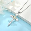 Inpasne Cross Necklace for Women 925 Sterling Silver Infinity Butterfly