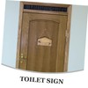 STOBOK Rustic Bathroom Wall Sign Charming Toilet Decor for Restroom