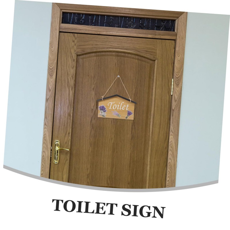 STOBOK Rustic Bathroom Wall Sign Charming Toilet Decor for Restroom